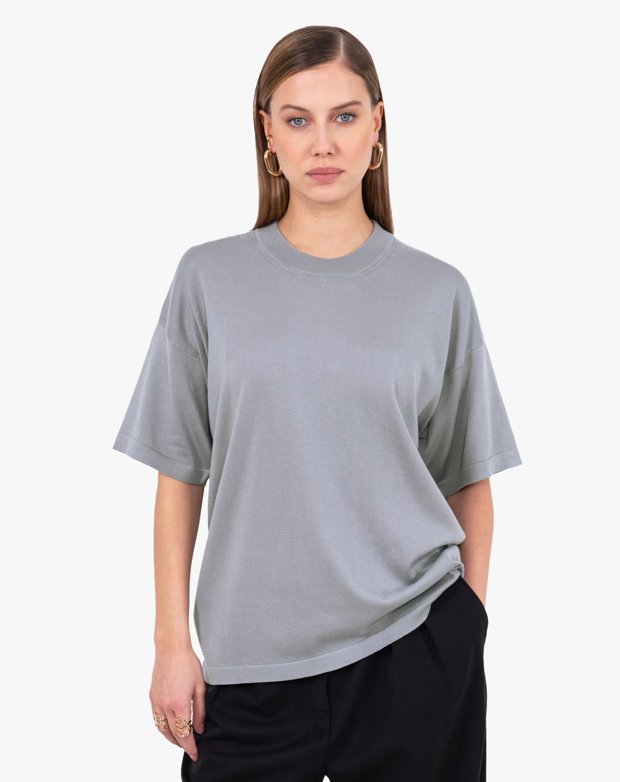 Damen Over T-Shirt aus Reiner Giza Baumwolle | MaisonCashmere