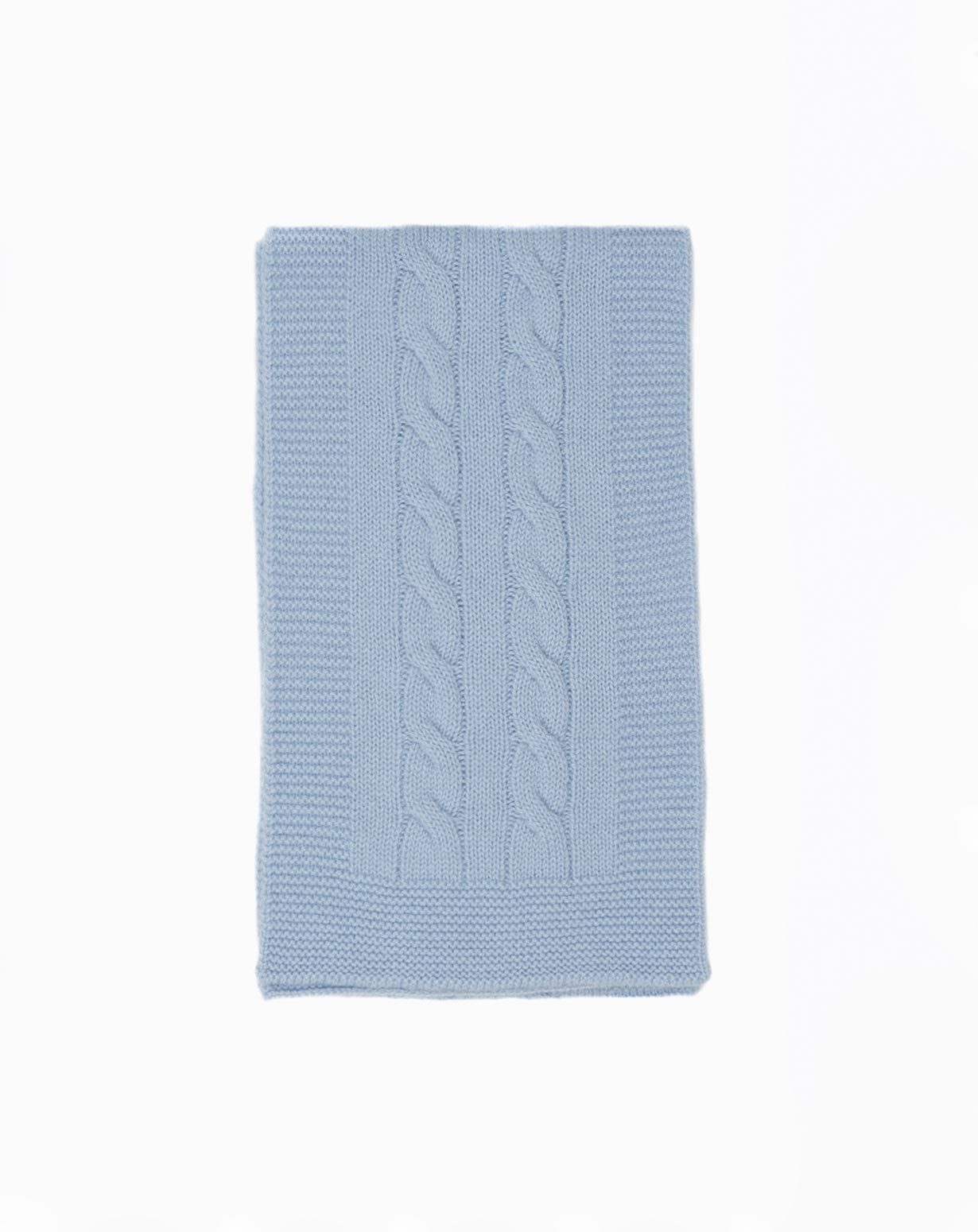 blue cable knit scarf