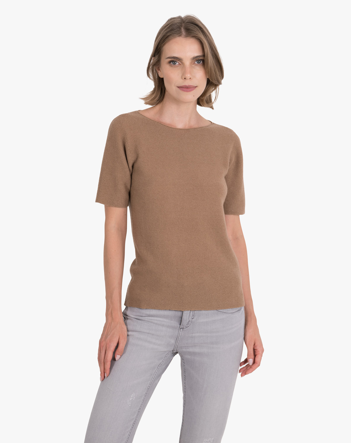 Hauts à Manches Courtes Pour Femme - Col Rond - Maille