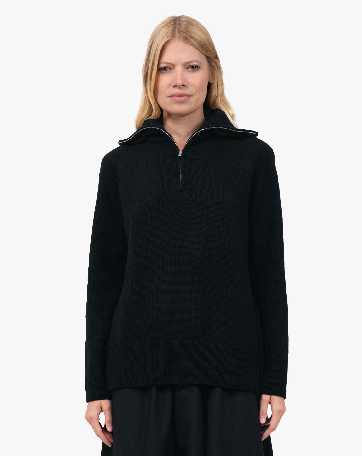 mare ♡Machine Washable Half Sleeve Knit Women's Merino Half-Zip Sweater | MaisonCashmere
