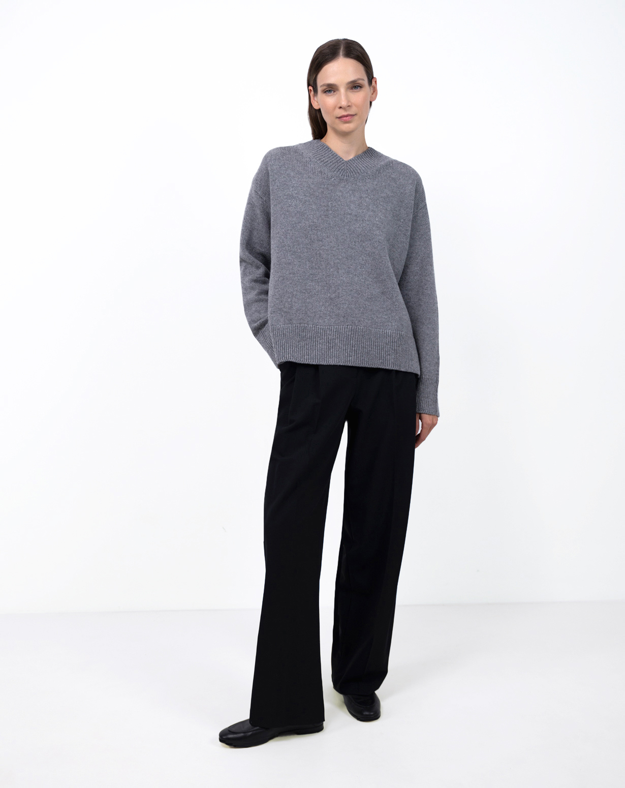 Pull Col V Oversize Femme ETERKNITY - Laine Mérinos Extrafine éthiopien