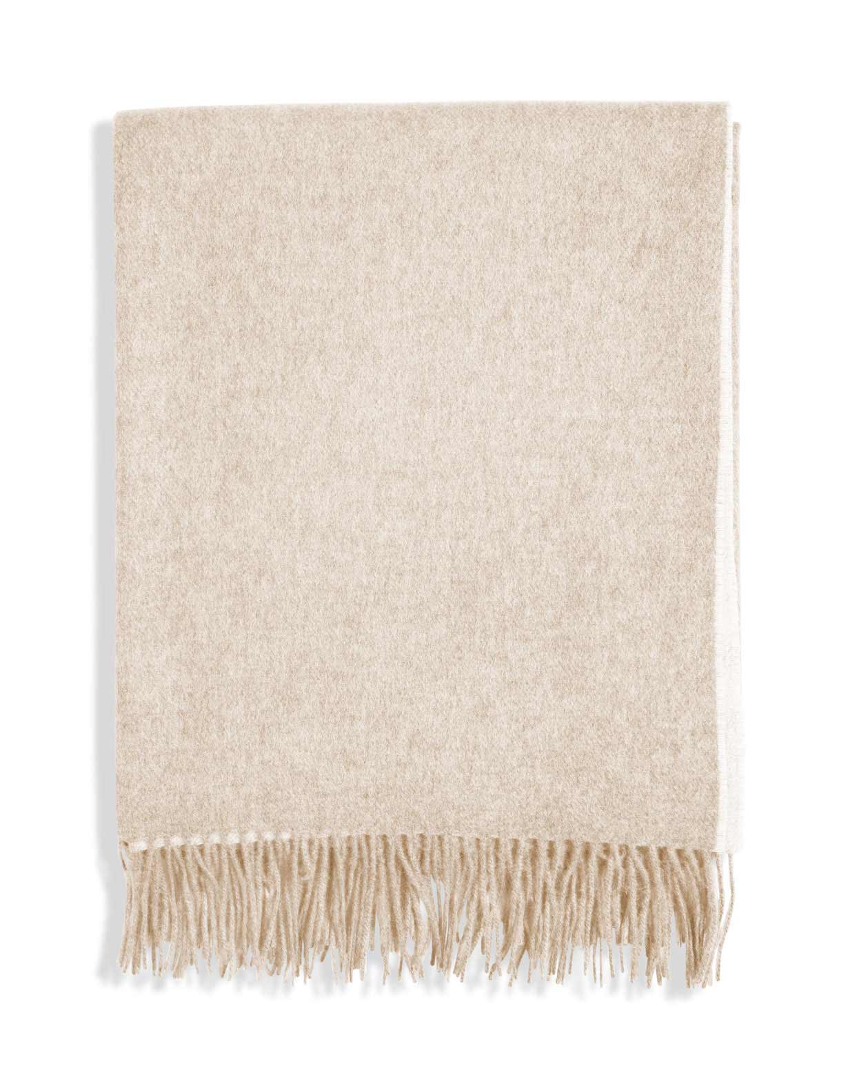 Woven Cashmere Throw Blanket with Fringes MaisonCashmere