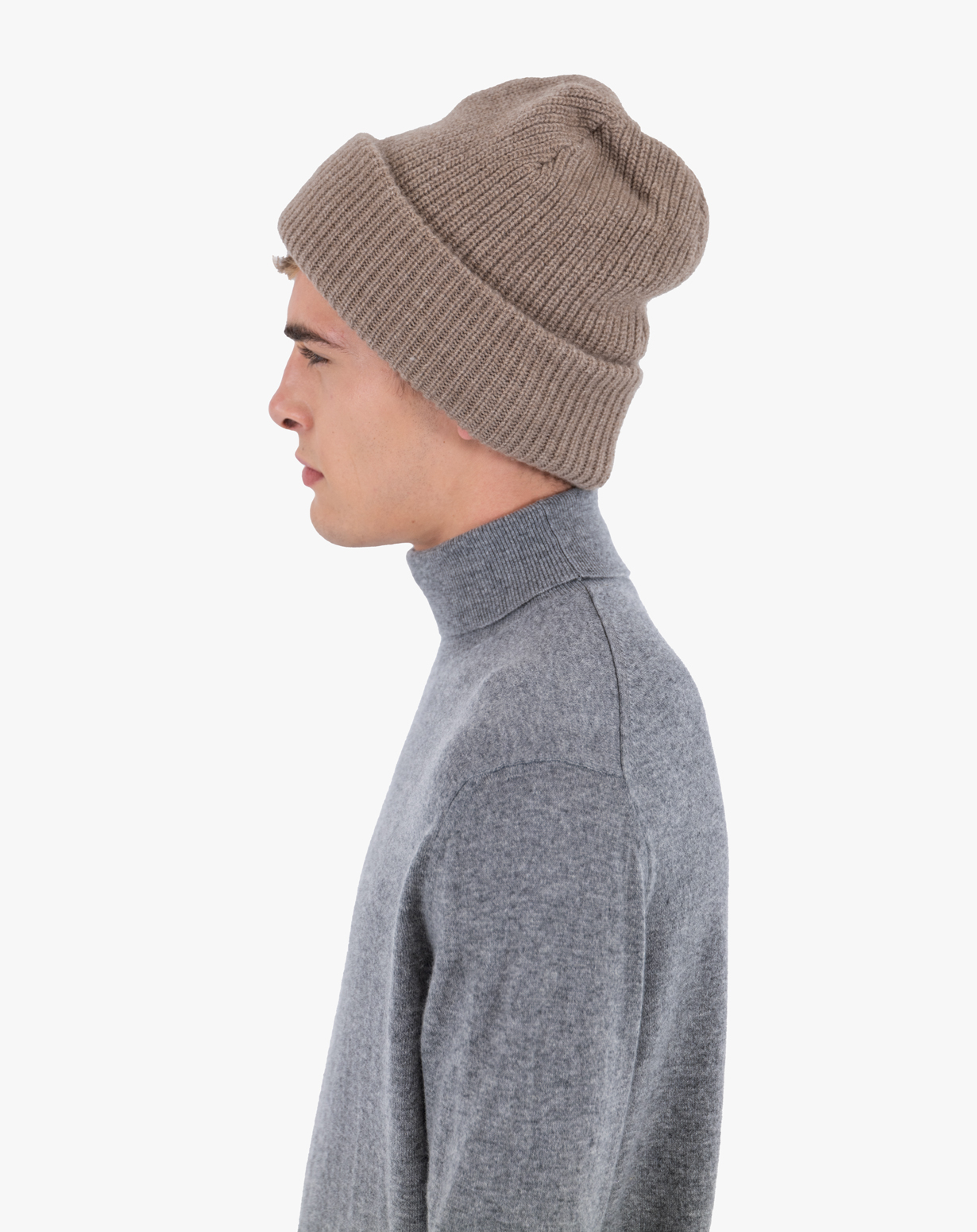 Men's Cashmere Brioche Rib Beanie MaisonCashmere