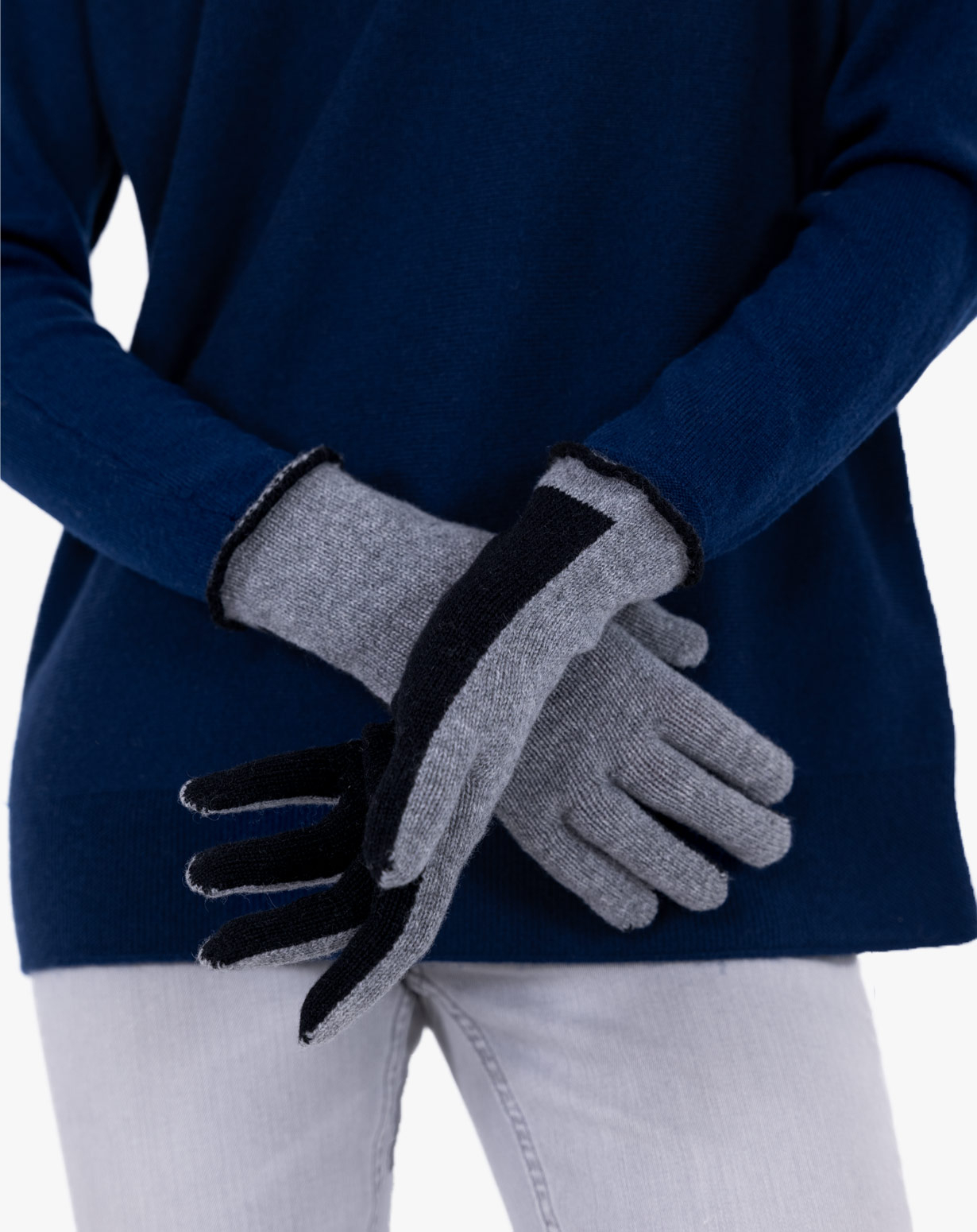 Ladies' Cashmere TwoTone Gloves MaisonCashmere
